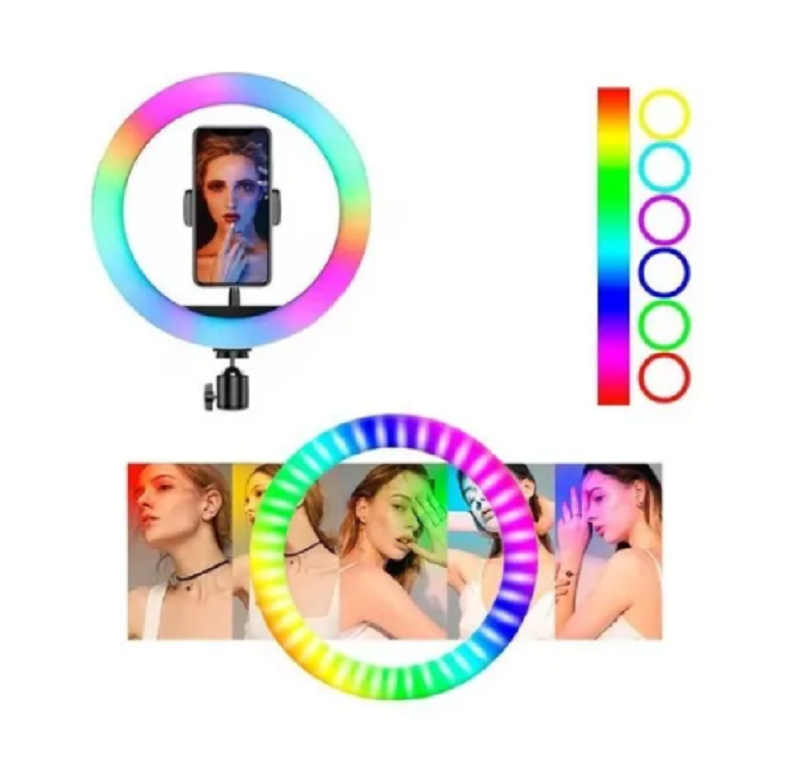 Aro Colores Luz Lampara Led 26cm Rgb