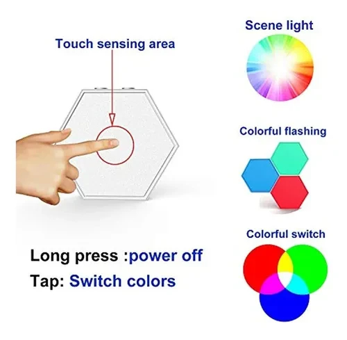 Lampara Tactil Led En Hexágono