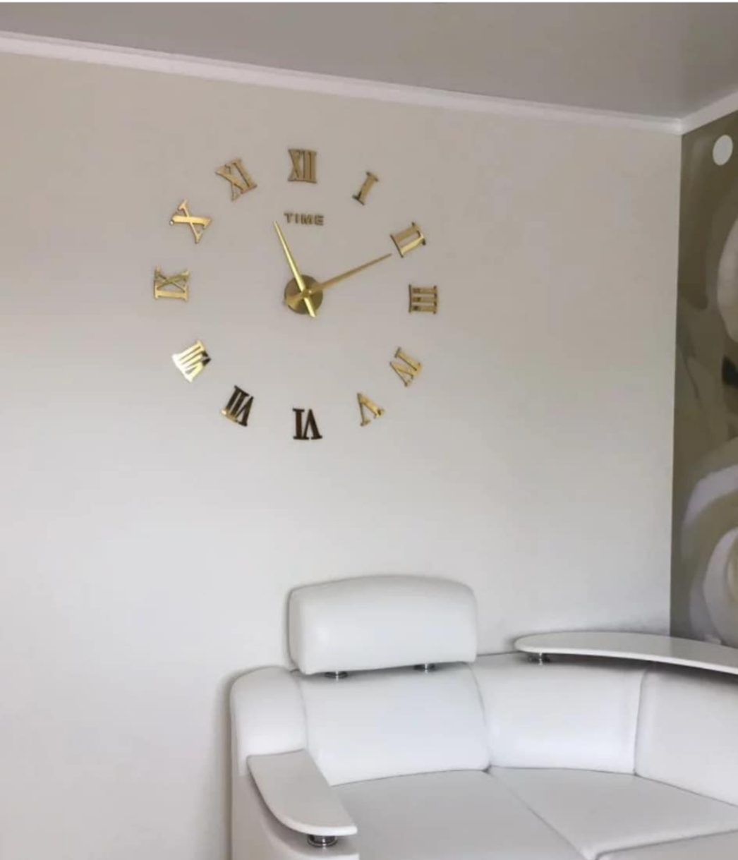 Reloj De Pared 3 D 100x100 Cm Dorado