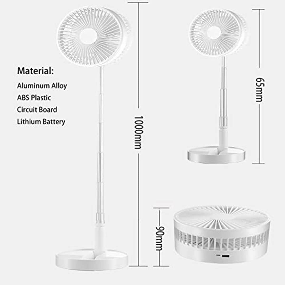  Ventilador Abanico Electrico Plegable Retractil